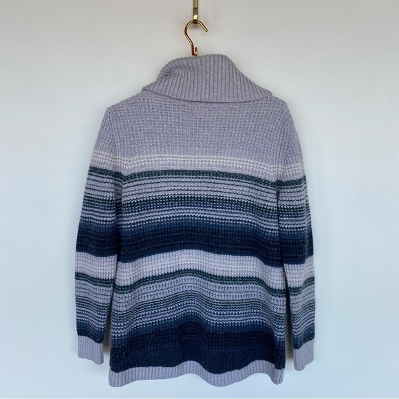 L.L. BEAN Merino Wool blend knitted waffle Cowl Neck sweater Womens size XL - Picture 3 of 8